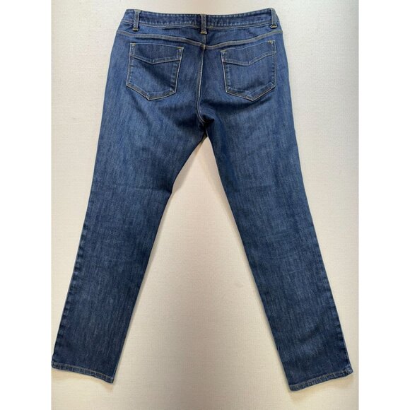Lands End Womens Straight Jeans Size 4 Blue Denim Medium Wash Low Rise Y2K - Picture 9 of 13